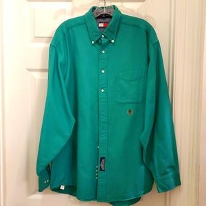 Tommy Hilfiger Green Button Up Shirt Mens 16 34-35